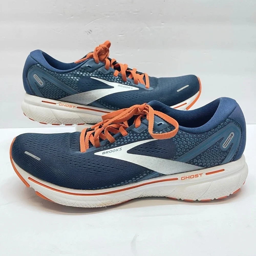 Brooks Ghost 14 Running Shoes Mens 9.5 DNA LOFT Mesh Blue Orange Solid